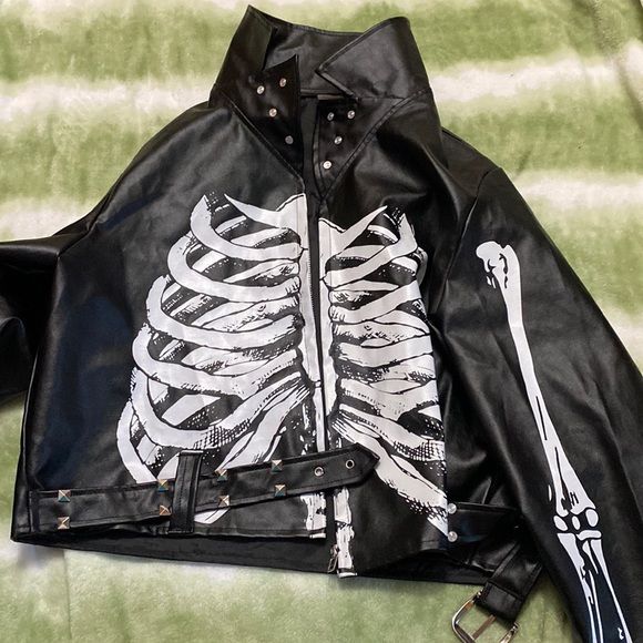 Jackets & Coats | Faux Leather Spirit Halloween Jacket Skeleton 